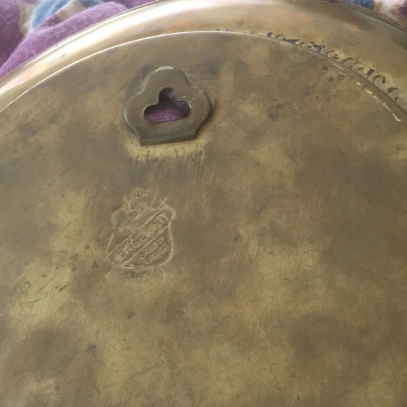 Set of 3 Vintage/Antique  Round Brass Picture Frame Plates - Made in England - Picture 4 of 8